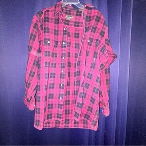 Timberland Red and Black Casual Button Down Shirt